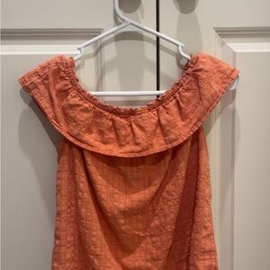 a.n.a Women's Coral Ruffle Blouse